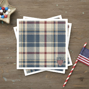 USA 250 Amerikanisches Karo-Schild-Motiv ID1301 Serviette