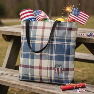 USA 250 Amerikanisches Karomuster Schild Motiv ID1 Tasche