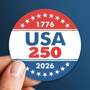 USA 250 - Amerikas Geburtstagsklassiker - 1776-202 Runder Aufkleber