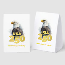USA 250: Aquarell Weißkopfseeadler & Gold