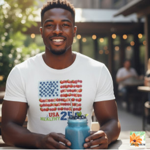 USA 250 Berry Flag Gesundes Patriot T-Shirt