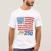 USA 250 Berry Flag Healthy Patriot T‑Shirt T-Shirt (Vorderseite)