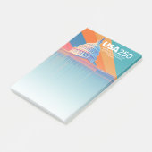 USA 250 Birthday - Capital Dome America Post-it Klebezettel (angewinkelt)