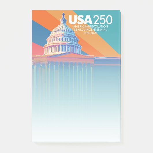 USA 250 Birthday - Capital Dome America Post-it Klebezettel (Vorderseite)