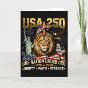 Usa 250 Eine Nation unter Gott Löwe Freiheit Glaub Karte