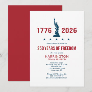 USA 250 Familientreffen 1776 2026 Patriotisch Einladung