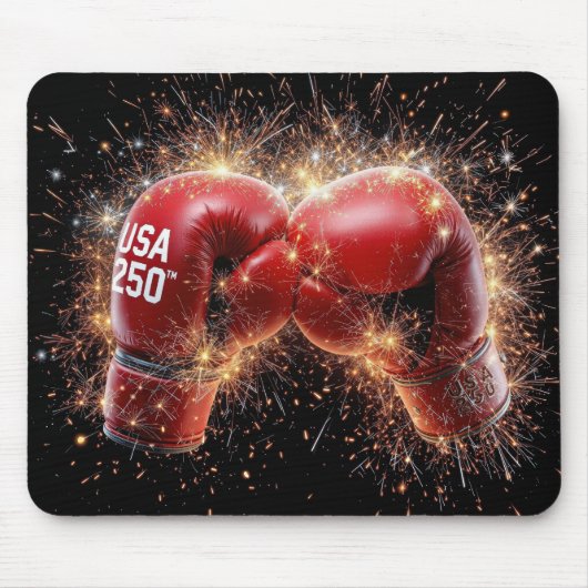 USA 250. Feier mit Red Boxing Handschuhen Mousepad (Vorne)