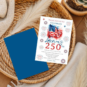 USA 250 Feier Patriotische Party 4. Juli Einladung