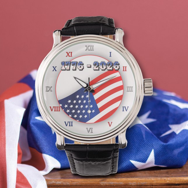 USA 250 Freedom 1776-2026 Patriotic  Armbanduhr (Von Creator hochgeladen)