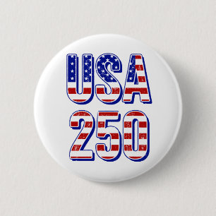 USA 250. Geburtstag 1776-2026 Patriotisch Amerikan Button
