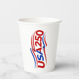 USA 250. Geburtstag 1776-2026 Patriotisch Amerikan Pappbecher