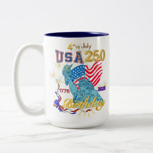 USA 250. Geburtstag 4. Juli 1776-2026 Zweifarbige Tasse
