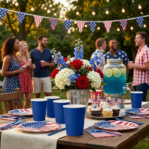 USA 250. Geburtstag American Flag Party Teller