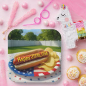 USA 250. Geburtstag Hot Dog Pappteller (Party)