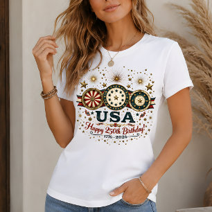 USA 250. Geburtstag Patrioten-Abzeichen Grafik T-Shirt