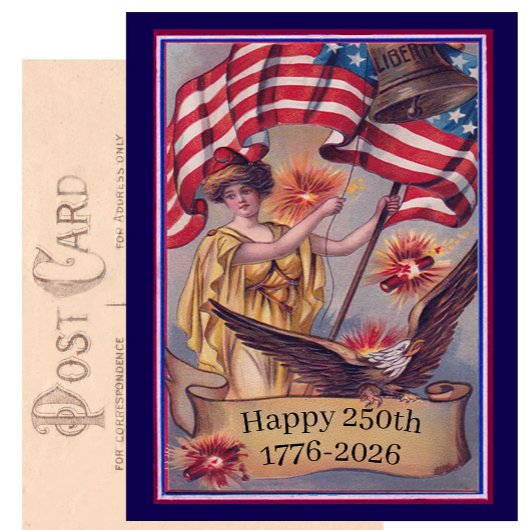 USA 250. Geburtstag Patriotic Lady Liberty Postkarte