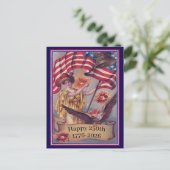 USA 250. Geburtstag Patriotic Lady Liberty Postkarte (Stehend Vorderseite)