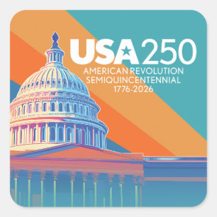 USA 250. Geburtstags-Hauptstadt - Amerika-Feier Quadratischer Aufkleber