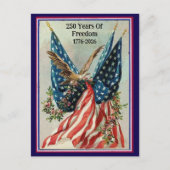 USA 250. Geburtstags-Vintage-Festtagsflagge Postkarte (Vorderseite)