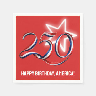 USA 250. Geburtstagsband und Stern Serviette