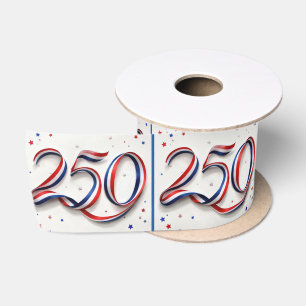 USA 250. Geburtstagsband und Sterne Satinband