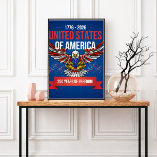 USA 250 Jahr 4. Juli Jubiläum patriotisch  Poster