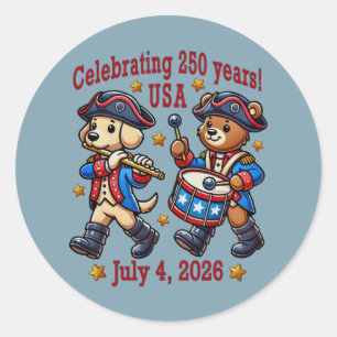 USA 250-Jahr-Jubiläums-Souvenir - Patriotisch Runder Aufkleber