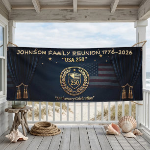 USA 250-Jahr-Jubiläums-Wappen Familienzusammenkunf Banner