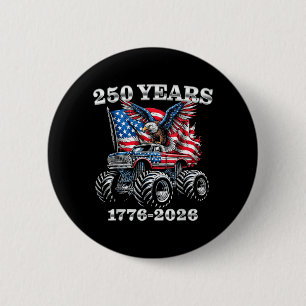 USA 250 Jahre 1776-2026 Adler Monster Truck Jungen Button
