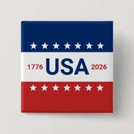USA 250 Jahre 1776 2026 Red White Blue Button