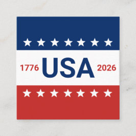 USA 250 Jahre 1776 2026 Red White Blue Quadratische Visitenkarte