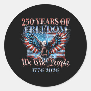 USA 250 Jahre 1776-2026 We The People Adler Flagge Runder Aufkleber