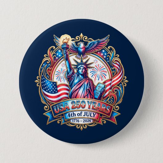 USA 250 Jahre 4. Juli 1776-2026 Button (Vorderseite)