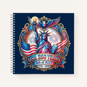 USA 250 Jahre 4. Juli 1776-2026 Notizblock