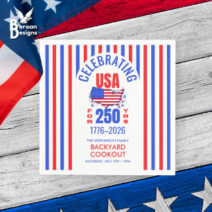 USA 250 Jahre BBQ-Grillfest am 4. Juli Serviette
