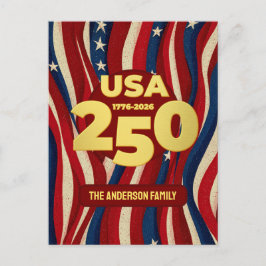 USA 250 Jahre Benutzerdefiniert Patriotisch  Postkarte