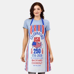 USA 250 Jahre Familien BBQ Grillfest 4. Juli Schürze