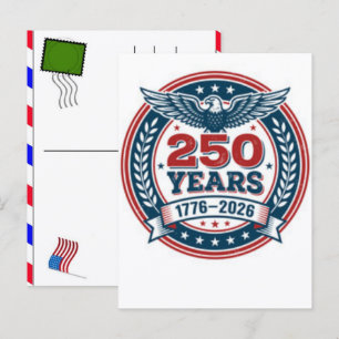 USA 250 Jahre Feier: Amerika 1776–2026 Feiertagspostkarte