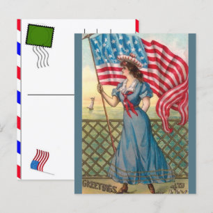 USA 250 Jahre Feier: Amerika 1776–2026 Feiertagspostkarte