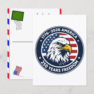 USA 250 Jahre Feier: Amerika 1776–2026 Feiertagspostkarte