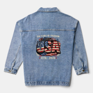 USA 250 Jahre Freiheit 1776–2026 Patriot Jeansjacke