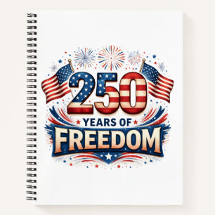 USA 250 Jahre Freiheit American Flag Design Notizblock