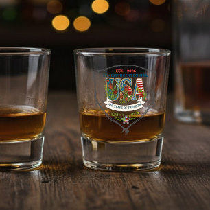 USA 250 Jahre Freiheit Elegative Dekoration Schnapsglas