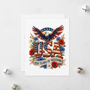 USA 250 Jahre Freiheit Feiertagskarte