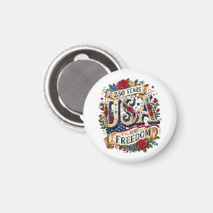 USA 250 Jahre Freiheit Floral Americana Magnet