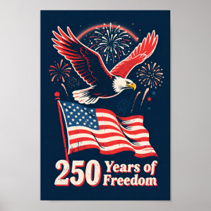 USA 250 Jahre Freiheit Patriotischer Adler Poster