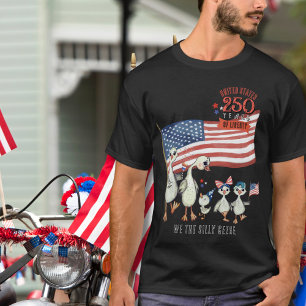 USA 250 Jahre Freiheit Patriotischer Dummer Gans T-Shirt