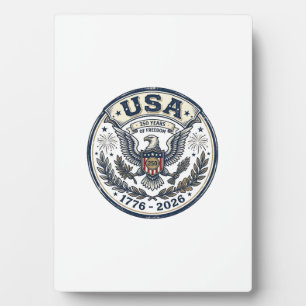USA 250 Jahre Freiheit Vintage Adler Abzeichen Shi Fotoplatte
