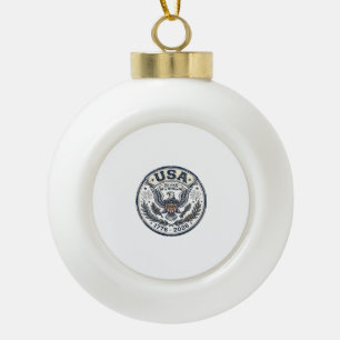 USA 250 Jahre Freiheit Vintage Adler Abzeichen Shi Keramik Kugel-Ornament