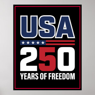 USA 250 Jahre Freiheits-Patriotisches Flaggen-Desi Poster